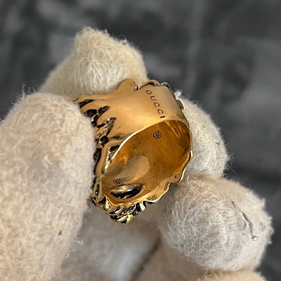BRAND NEW Classic Gucci Lion Head Bronze Ring Size 19 Large (US 8.75) - Picture 4 of 10